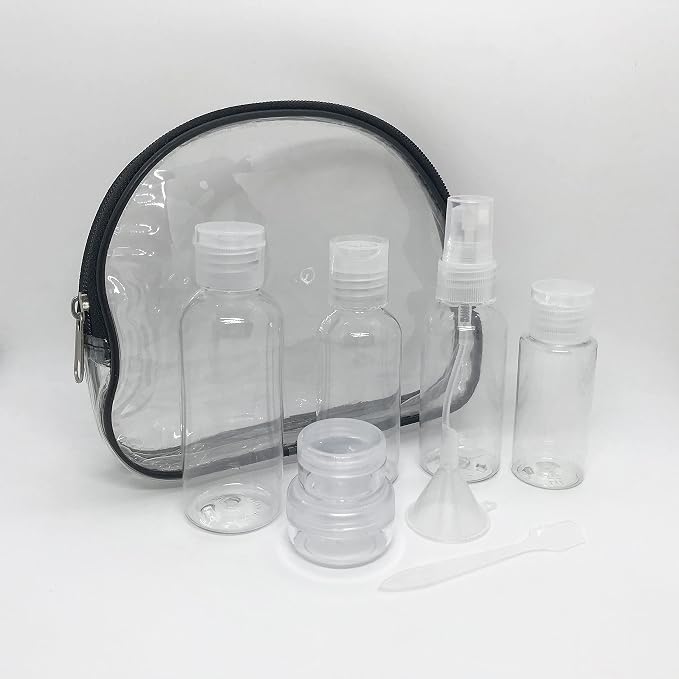 4 Pack Travel Bottles Set with Zipper Bag Containers for Toiletries Shampoo Conditioner Lotion Body Wash Liquid Leak-Proof Carry-on for Airplane - Image 3