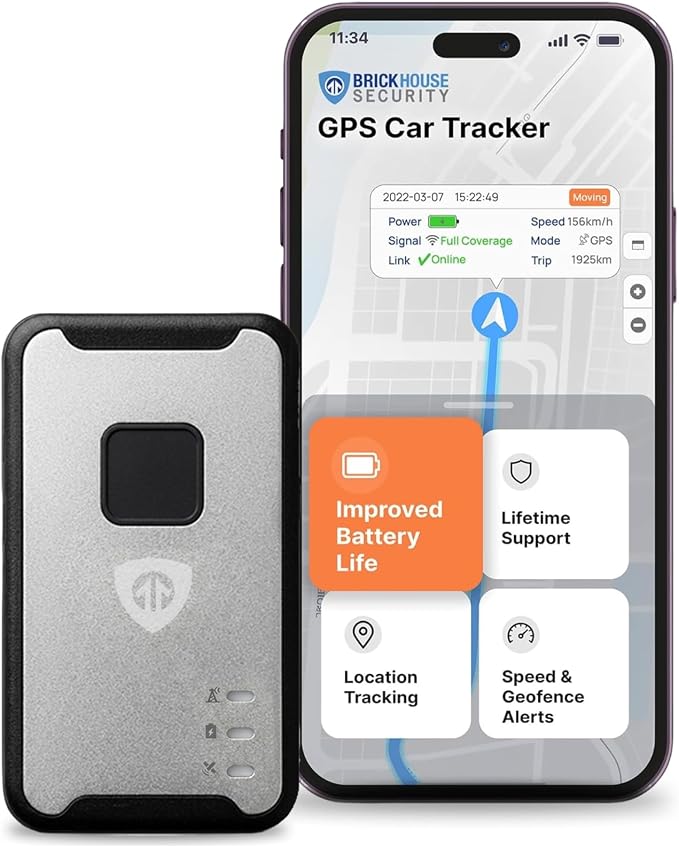 Brickhouse Security Spark Nano GPS Tracker for Vehicles, Device Only | Subscription Required, GPS Tracker, Real Time Tracking, Geofencing, Speed Alerts, Waterproof, 7 Day Battery, Car Tracker by BrickHouseSecurity