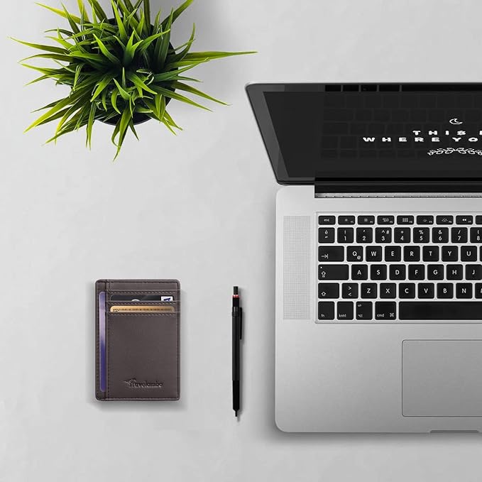 Travelambo Front Pocket Minimalist Leather Slim Wallet RFID Blocking Medium Size - Image 7