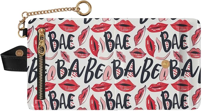 Babe Red Sexy Lip Women's Wallets RFID Blocking,Credit Card Holder Bifold Wallet,Slim Card Cases,PU Leather Travel Wallet for men Girls - Image 2