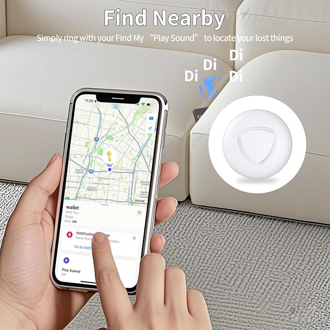 Air Tracker Tags (iOS Only) 2 Pack, Air Tag, 2-Year Replaceable Battery Bluetooth Tracker Compatible with Apple Find My, Item Finder Smart Tag for Keys, Luggage - [Apple Find My Certified] - Image 3