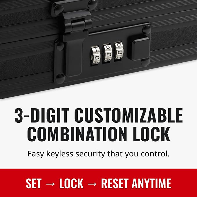 Vaultz Locking Deluxe Tablet and Laptop Case, Tactical Black, VZ03760 | Secure key lock design protects tablets and laptops while traveling, durable deluxe construction built for daily use - Image 4