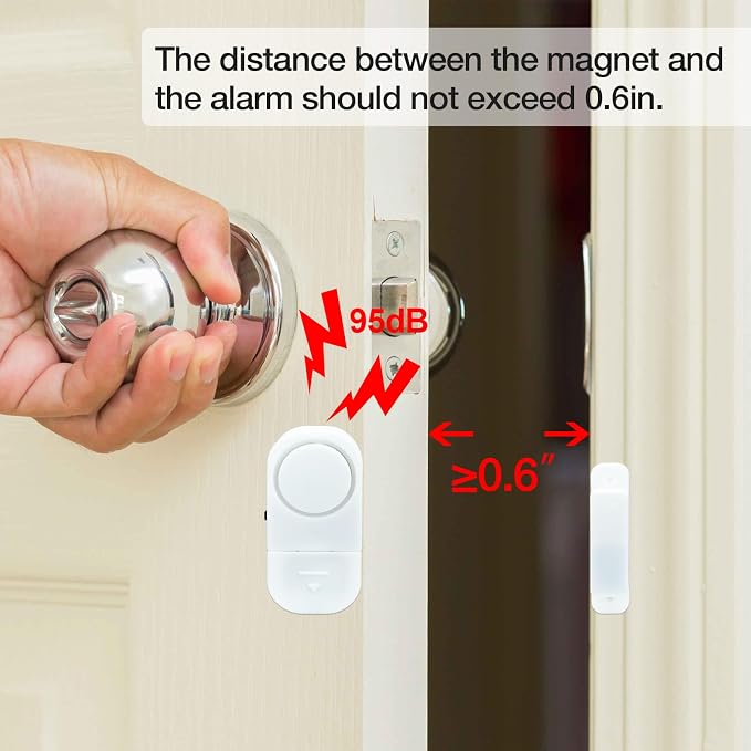 Door Window Alarm, 95DB Door Alarms for Kids Safety, Wireless Sensor Door Window Burglar Alarm-Window Pool Alarms for Home (6 Pack) - Image 5