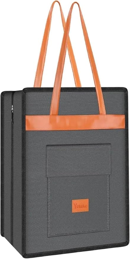 Yotako Shoe Bag for Travel with Leathers Handle Grey | Shoe Organizer with Pockets,3 in 1 Hanging Luggage Shoe Storage Bag,Travel Shoe Bag for Women Men Fit 6 PCS Shoes by YOTAKO