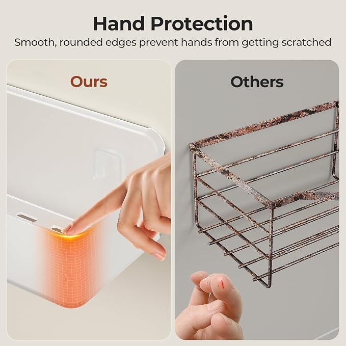 Orimade Shower Caddy 4-Pack, No-Drill Adhesive Shelves for Bathroom, Rustproof ABS Storage Organizer Set, Clear - Image 4
