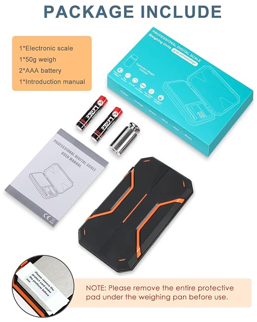Digital Pocket Scale, 500g/0.01g High Precision Mini Grams Scale with 50g Calibration Weight, Digital Food Scale with LCD Display, 6 Units, Tare Function for Food, Jewelry, Coffee, Coin - Image 8