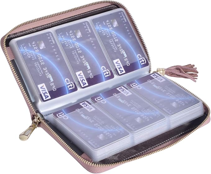 Easyoulife Credit Card Holder Wallet Womens Zipper Leather Case Purse RFID Blocking - Image 5