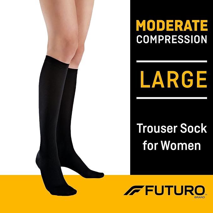 Futuro Trouser Socks for Women, Moderate Compression Helps Improve Circulation to Help Minmize Swelling - Image 2