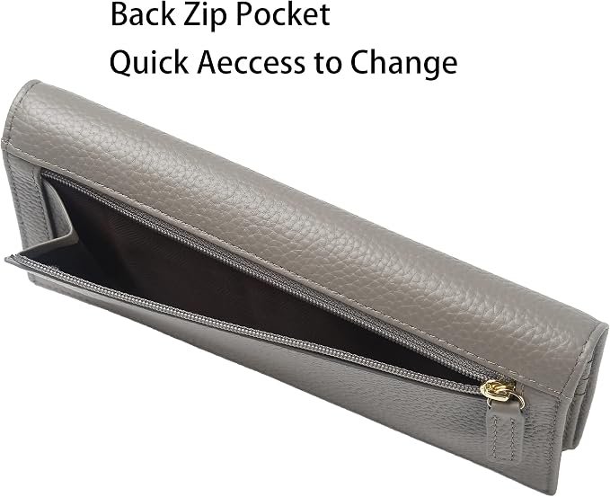 Ultra Slim Thin Leather Women Wallet RFID Blocking Credit Card Holder Bifold Long Ladies Billfold - Image 5