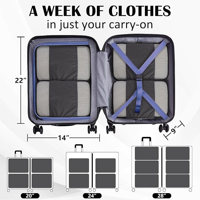 Compression Packing Cubes for Travel Suitcase Organizer Bags, Mesh Black, L | Expandable Travel Cubes for Packing Luggage Organizer Bags Compression Bags for Travel Essentials - Image 5
