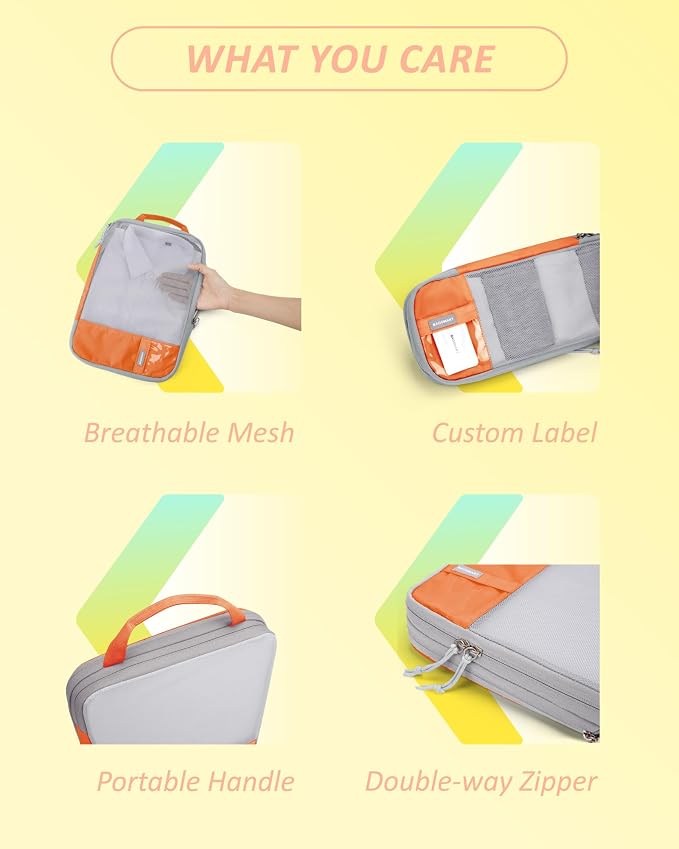 BAGSMART Compression Packing Cubes for Travel Essentials | 14 Set /6 Set /4 Set/2 Set, Lightweight, Durable - Image 5
