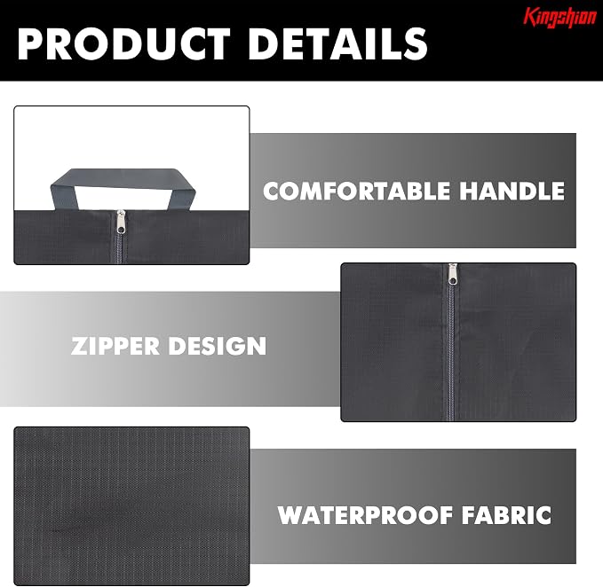 5 Pack Travel Shoe Storage Bags, Waterproof Nylon Organizer Pouches with Zipper & Handle for Luggage, Suitcase, Closet (Black) – Dustproof Shoe Bags for Travel, Home Organization - Image 3