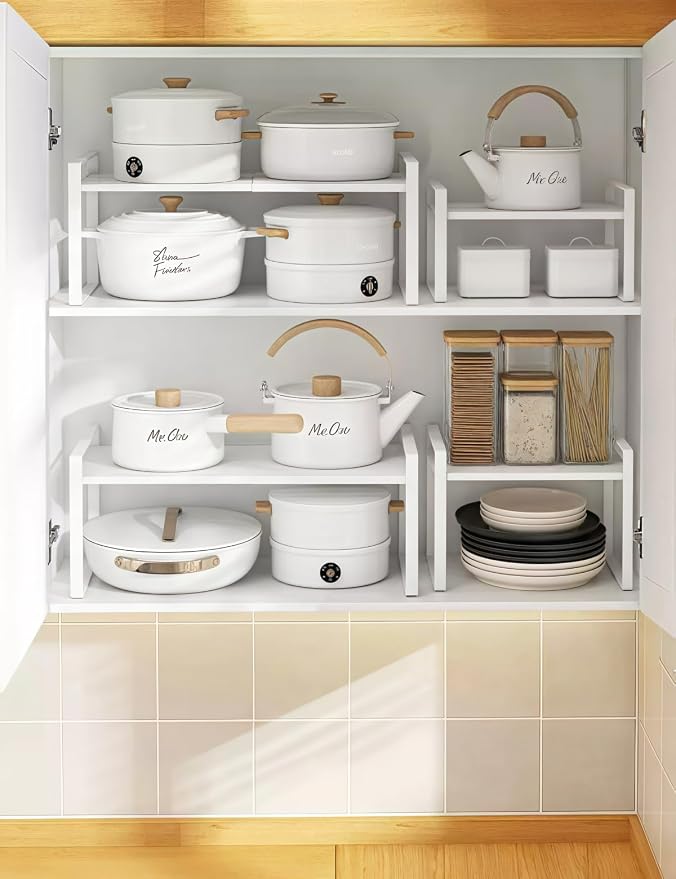 2-Pack Expandable Shelf Organizer for Kitchen Countertop, kitchen organizers and storage，under sink expandable shelf organizer - Image 4