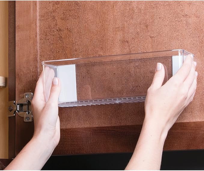 iDesign Adhesive Organizer Bin, Clear | Damage-Free Hanging, For Kitchen, Bathroom, or Office - Image 10