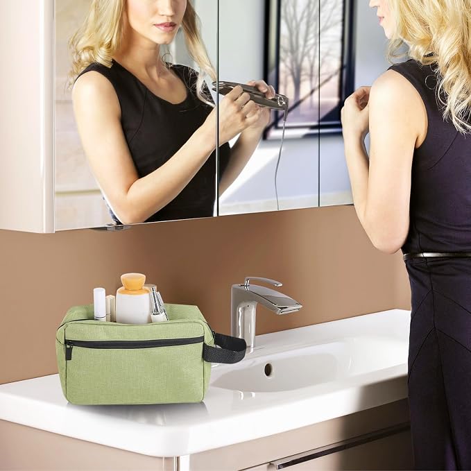 Icramsy Travel Toiletry bag Toiletry bag for women men Hanging Cosmetic bag Travel accessories for Women Men (Grass green) - Image 7
