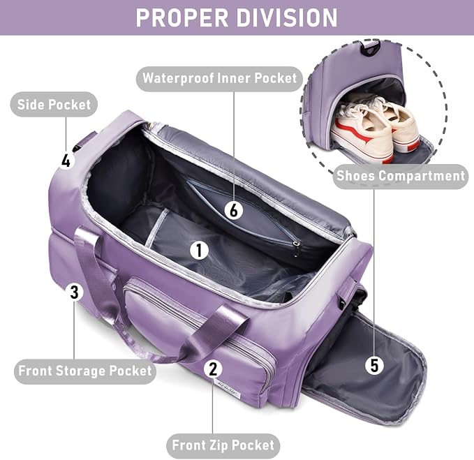 NPBAG Women Travel Duffel, Multi Functional Large Expandable Weekender Carry-on Tote, Gym Workout Overnight Bag, Mommy Hospital Bag for Labor and Delivery - Image 4