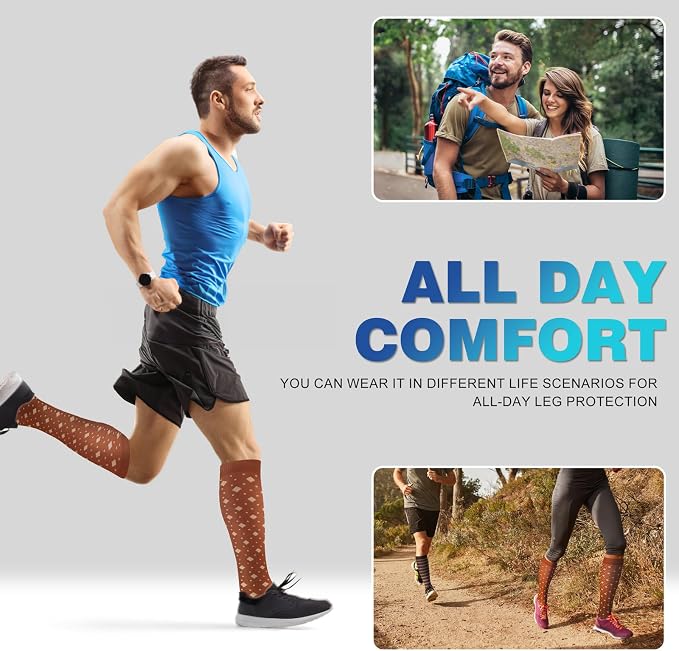 cerpite Compression Socks for Women & Men Circulation 8 Pairs Compression Socks 20-30 mmhg Best for Running,Nurse,Travel - Image 5