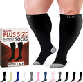 BAMS Plus Size Compression Socks Wide Calf XL XXL XXXL – Graduated Knee-High Support, Viscose from Bamboo Easy-On/Easy-Off by BAMS