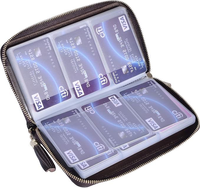Easyoulife Credit Card Holder Wallet Womens Zipper Leather Case Purse RFID Blocking - Image 4