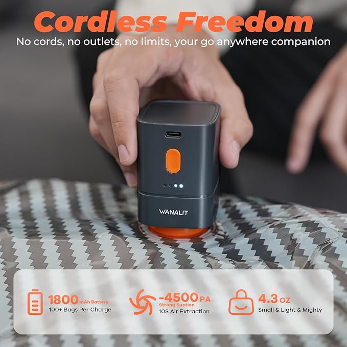 Vacuum Bags for Travel with Wireless Pump for Carry on Luggage or Suitcase | 20 Pack in 4 Sizes Compression Packing Bags, 1800mAh Rechargeable Battery, Travel Essentials, Cruise and Home Storage - Image 3