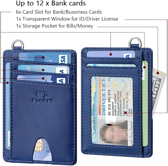 FurArt Slim Minimalist Wallet RFID Credit Card Holder for Men | slim minimalist compact rfid id window thin - Image 6