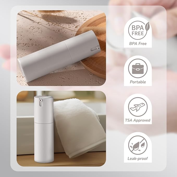 Lulupack Airless Pump Bottles Travel Size, 1 oz 3 PCS Refillable Container | Plastic lotion dispenser, for face cream moisturizer, small skincare, shampoo soap, empty toiletry, cosmetic, leakproof TSA - Image 4
