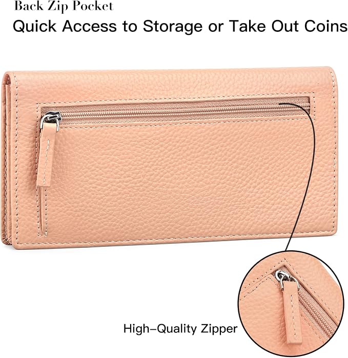 GOIACII Wallets for Women RFID Blocking Ultra Slim Leather Credit Card Holder Clutch - Image 3
