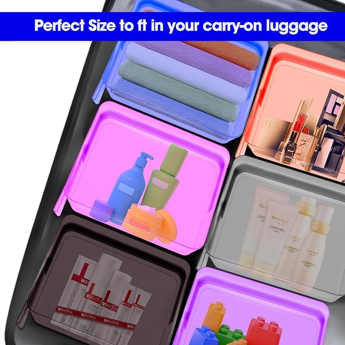 ZHOOGE 6 Pack Clear Cosmetic Bag Makeup Bags Toiletry Bag with Zipper and Handle, TSA Approved Clear Organizer Bags, PVC Cosmetic Pouch for Women and Men Fit Carry-on Travel Essentials - Image 7