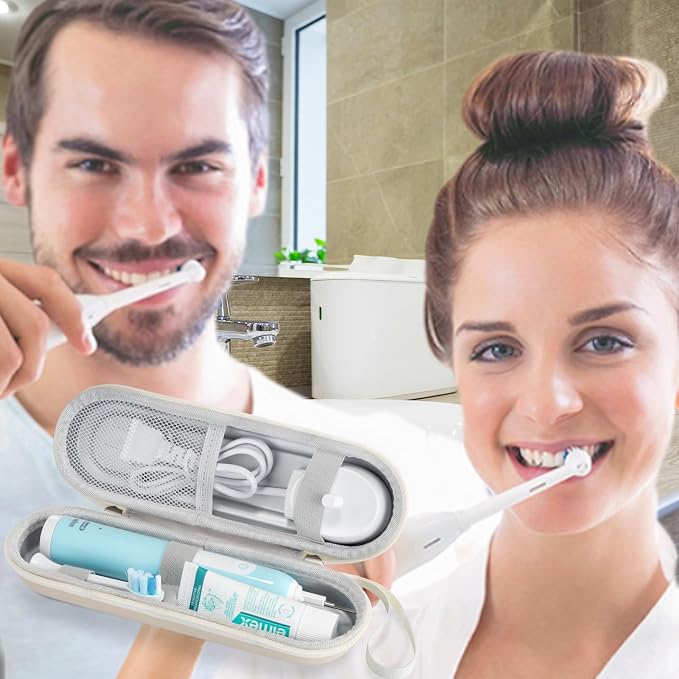 Toothbrush Travel Case for Oral B/Oral-B Pro 1000 1500 5000 7000 & Philips Sonicare 4100 1100 5300 5100 6100/iO Electric Toothbrush, Hard Protective Storage Bag (Starlight case&toothbrush cap) - Image 9