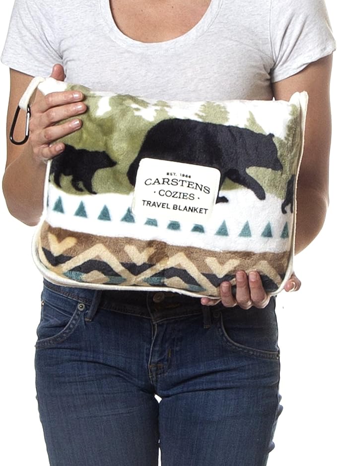 Carstens, Inc. Travel Blanket, Premium Compact 2-in-1 Airplane Blanket/Pillow, Hidden Lake - Image 4