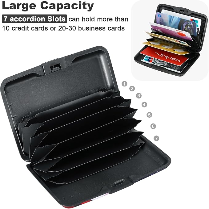Mini RFID Aluminum Wallet Credit Cards Holder Business Card Case Metal ID Case for Men Women（Flag2 - Image 5