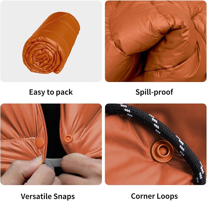 Camping Blanket, Puffy Blanket Lightweight Windproof Water Resistant for Outdoors,Hiking, Backpacking,Beach,Car,Picnic,Stadium - Image 4