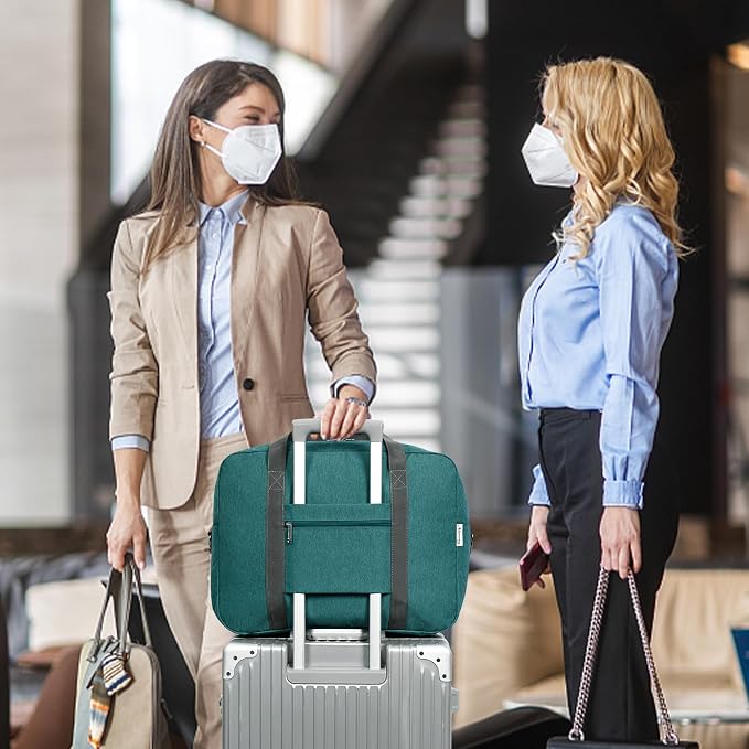 For Spirit Airlines Personal Item Bag 18x14x8 Foldable Travel Duffel Bag Tote Duffle Carry on Luggage for Women and Men 30L (Teal) - Image 7