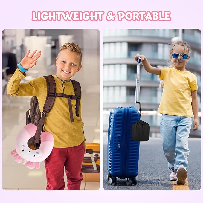 Cirorld Travel Pillow for Kids Adult Cute Neck Pillow for Traveling Memory Foam Airplane Pillow Sleep Mask Animal Flight Pillow Head Rest Neck Support for Cars Long Flights (Sheep, 9-12 Y/O) - Image 7