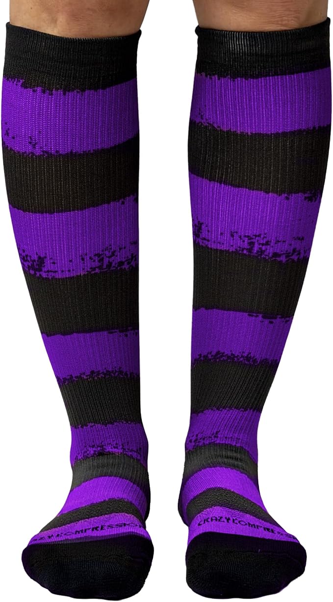 Crazy Compression Socks, Comfortable Support Socks for Recovery, Travel, Hiking, and Long-Hour Comfort w/Fun Designs by CrazyCompression