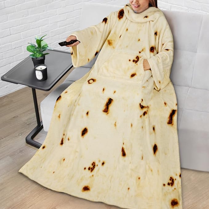 PAVILIA Blanket with Sleeves for Adult Women Men, Soft Warm Wearable Blanket Fleece Wrap Throw, Robe Blanket Gift - Image 9