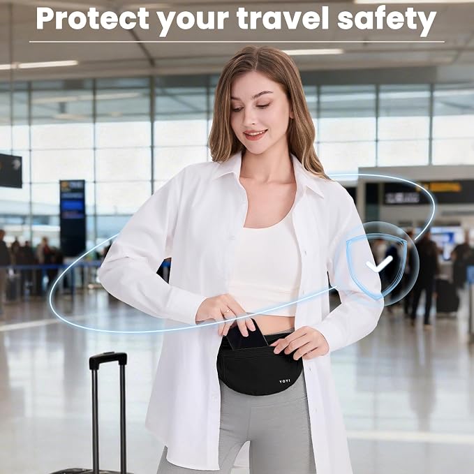YOYI YOYI Anti-Theft Money Belt Waist Fanny Pack Hidden Passport Wallet | Ultra-thin skin-friendly fabric, invisible flat fit with RFID, zippered pockets keep your essentials organized and secure - Image 6