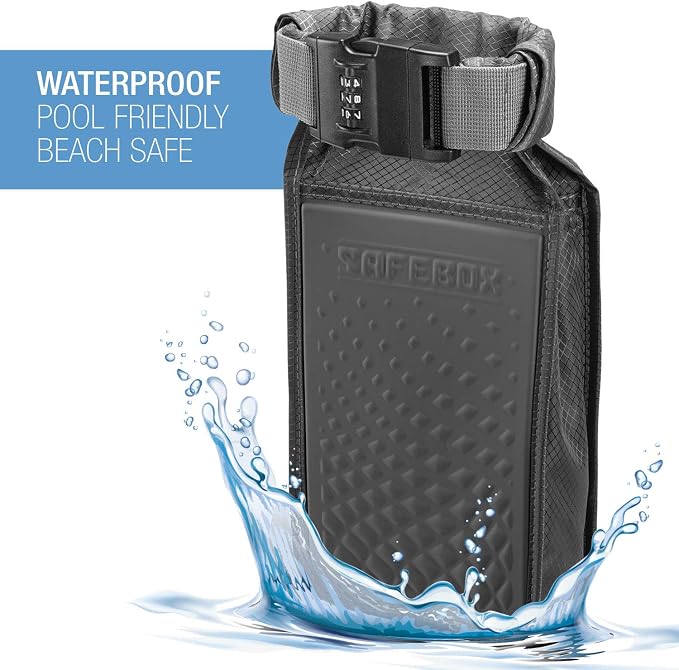 Lewis N. Clark Safebox Portable Safe with Anti Theft Combination Lock and Slash Resistant Material to Protect Wallet, iPhone and Valuables at the Beach, Pool, Camping + Hotel, Small - Image 9