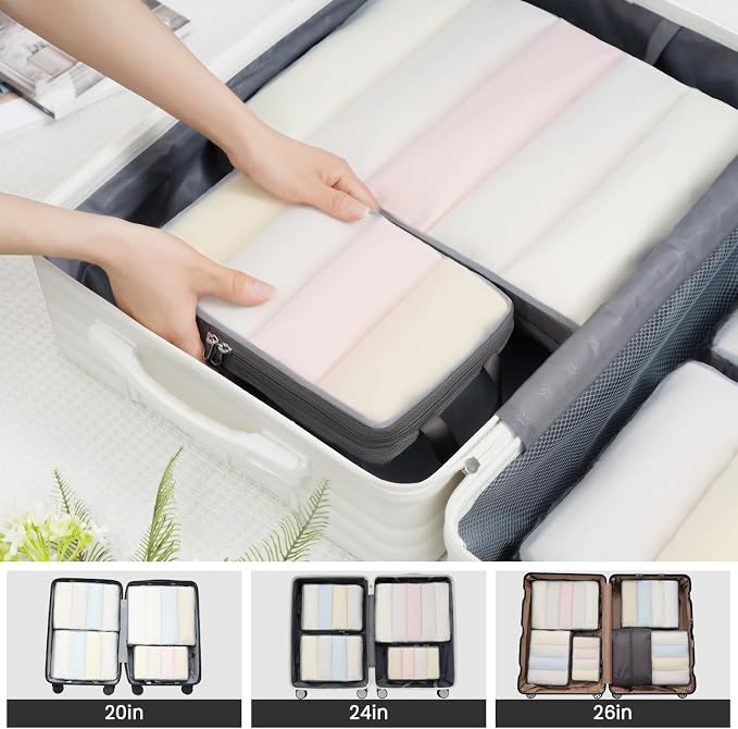 BAGAIL 6 Set Ultralight Compression Packing Cubes Packing Organizer for Travel Accessories Luggage Suitcase Backpack - Image 7