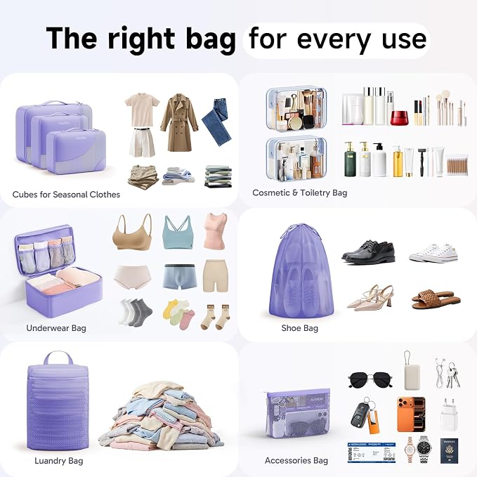 9 Set Packing Cubes for Travel, Gifts for Women Mom,Anti-Tearing Suitcase Organizer,OlarHike Vacation Essentials & Accessories for Cruise Ship - Image 8