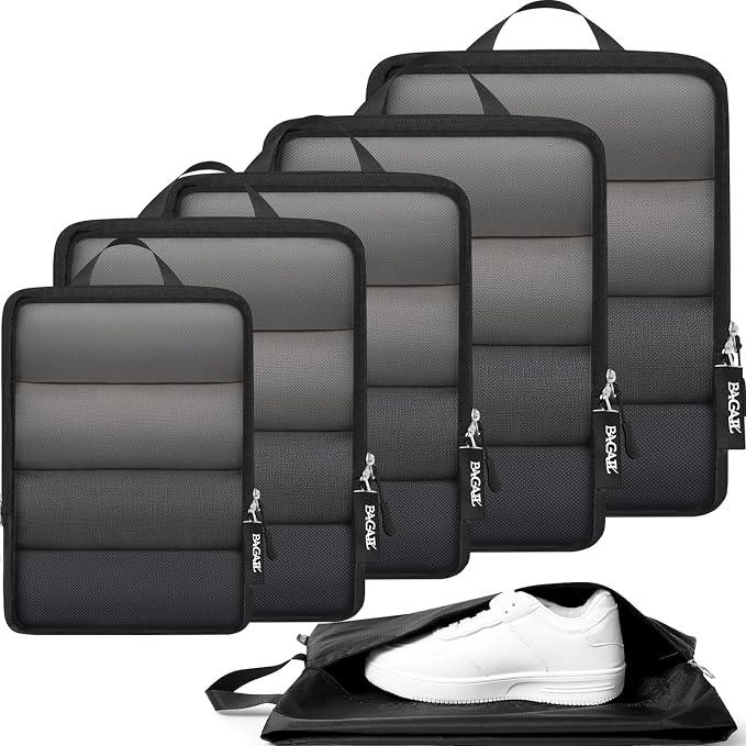 BAGAIL 6 Set Ultralight Compression Packing Cubes Packing Organizer for Travel Accessories Luggage Suitcase Backpack by BAGAIL