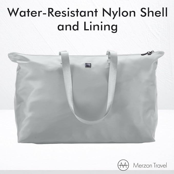 Bobbi Tote | 48L | TOTE-257 Silver | Foldable/Packable Carry-On Personal Item, Trolley Sleeve, Sturdy Water-Resistant Nylon, Fits Under Airline Seat, TSA Friendly - Image 7