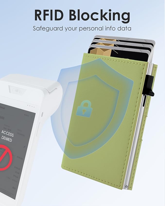 QLD RFID Wallet Women - Small Slim Trifold Wallet Anti-Theft Pop up Card Holder, Minimalist, Ultra Thin, Front Pocket, Premium Leather, 9-11 Cards Capacity | ID Window | Cash Slot - Image 4