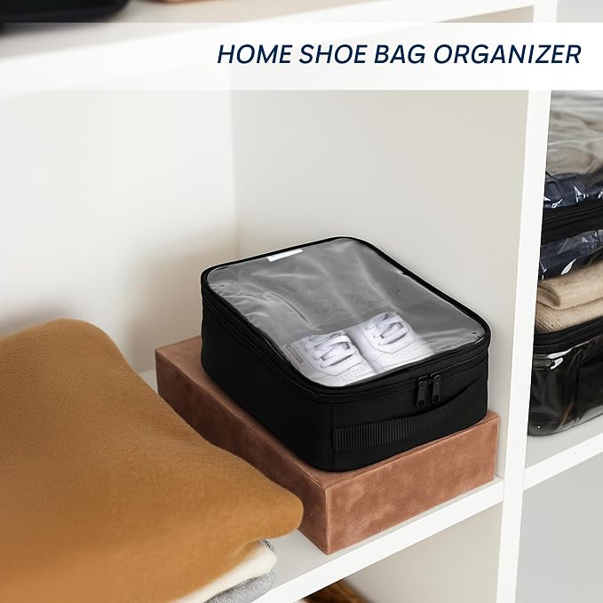 Travel Shoe Bag with Mesh Pocket – Shoe Packing Bags for Travel Women, Moms & Nurses – Water-Resistant Shoe Organizer with Clear Lid for Luggage or Gym - Image 8
