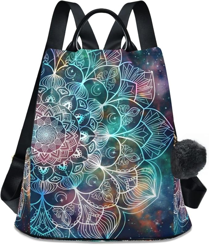 ALAZA Galaxy Colorful Mandala Backpack Purse for Women Anti Theft Fashion Back Pack Shoulder Bag by ALAZA