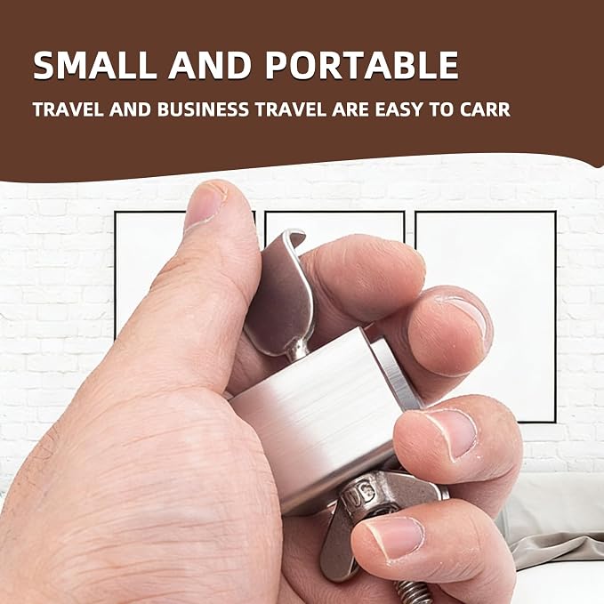 Portable Anti-Theft Door Safety Lock,Stainless Steel Stopper Portable Door Lock,Hotel Travel Door Lock for Additional Privacy Safety Door Lock Security Devices (Silver, 3.15 inches) - Image 5