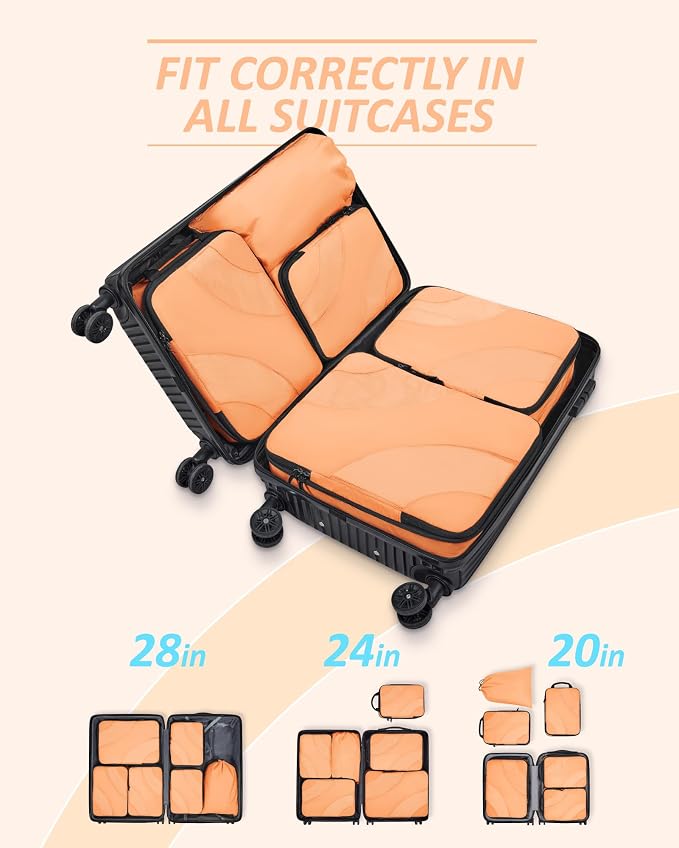 BAGSMART Compression Packing Cubes for Travel | Lightweight suitcase organizers bag set, space-saving double zipper expansion for carry-on luggage & travel organization - Image 3