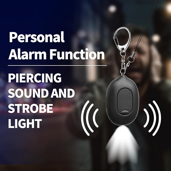 3-in-1 Personal Security Set – 130dB Personal Safety Alarm, Door Handle Alarm & LED Flashlight, Maximum Strength Pepper Spray Gel, Flip-Top Safety Cap, Adjustable Hand Strap for Runners - Image 4