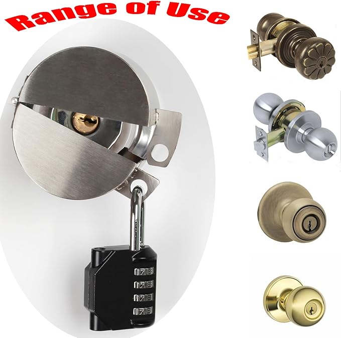 Door Handle Lock Device - Prevents Turning of Door Knob and Access to Keyhole - Image 4