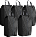 5Pcs XL Travel Shoe Bags Portable Travel Gifts Shoe Organizer with Zipper Closure, Waterproof Nylon Shoe Storage Organizer with Handle Travel Bags For Men and Women, Black by ASANMEYO